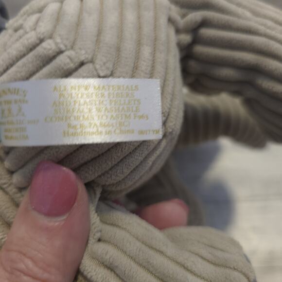 Bunnies By The Bay Gray Elephant 7" Inch Plush Corduroy Ribbed Stuffed Animal - Picture 8 of 9